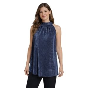 Floral & Ivy Black Crinkle Halter Top Size Medium NWT